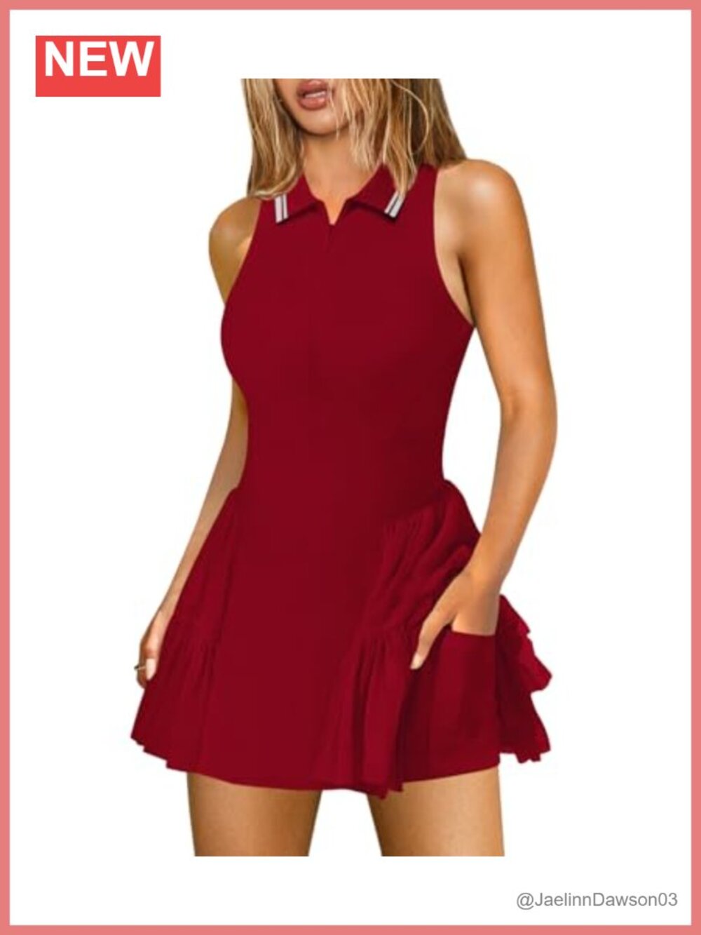 Women's Pleated Ruffle Tennis Golf Dress with Shorts Athletic Mini Pickleball